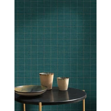 Kép 3/3 - Casadeco Kockás zöld vlies tapéta Liam Emeraude 53 cm X 10 m
