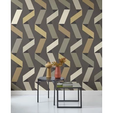 Kép 2/3 - Casadeco Szalag mintás fekete vlies tapéta Ribbon Game Noir 53 cm X 10 m