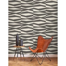 Kép 3/3 - Casadeco Modern vonal mintás fekete vlies tapéta Zebra Game Noir 53 cm X 10 m