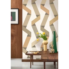 Kép 2/3 - Casadeco Szalag mintás bézs vlies tapéta Ribbon Game Beige 53 cm X 10 m