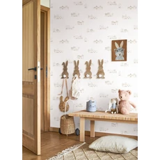 Kép 3/3 - Casadeco Házikó mintás drapp-fehér vlies tapéta Walk In The Village Lin 53 cm X 10 m