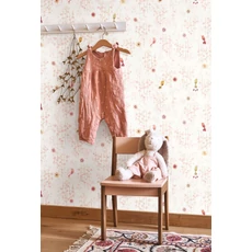 Kép 3/3 - Casadeco Apró madár mintás halvány rózsaszín vlies tapéta Tropical Birds Rose Blush 53 cm X 10 m
