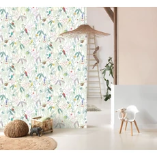 Kép 3/3 - Casadeco Trópusi mintás zöld-fehér vlies tapéta Tropical Forest Multico Fond Blanc 53 cm X 10 m