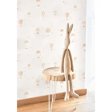 Kép 3/3 - Casadeco Hőlégballonos barna-fehér vlies tapéta Balloons In The Clouds Camel 53 cm X 10 m