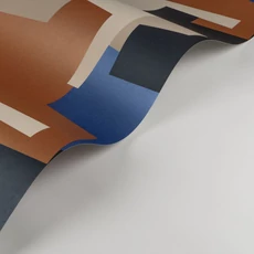 Kép 2/3 - Casadeco Absztrakt grafikai mintás kék-barna vlies tapéta Graphic Game Electrique 53 cm X 10 m