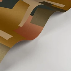 Kép 2/3 - Casadeco Absztrakt grafikai mintás keki-barna vlies tapéta Graphic Game Kaki 53 cm X 10 m