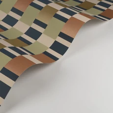 Kép 2/3 - Casadeco Modern aranybarna-zöld vlies tapéta geometrikus mintával Chess Game Vert/Ocre 53 cm X 10 m