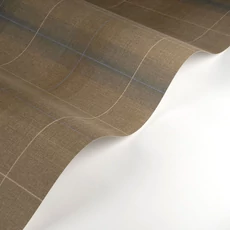 Kép 2/3 - Casadeco Kockás szövet hatású barna vlies tapéta Archie Tabac 53 cm X 10 m