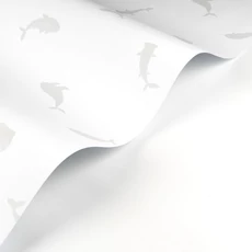 Kép 2/3 - Casadeco Bálna mintás szürke-fehér vlies tapéta Poetic Sea Gris Baleine 53 cm X 10 m