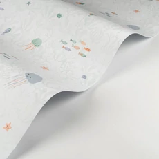 Kép 2/3 - Casadeco Apró halacskás kékes zöld vlies tapéta Companions Of The Sea Vert Aqua 53 cm X 10 m