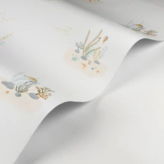 Kép 2/3 - Casadeco Korallzátony mintás kék-fehér vlies tapéta Coral Reef Vert Aqua 53 cm X 10 m