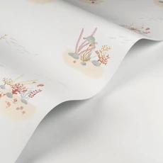 Kép 2/3 - Casadeco Korallzátony mintás piros-fehér vlies tapéta Coral Reef Rouge Corail 53 cm X 10 m