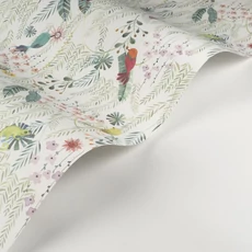 Kép 2/3 - Casadeco Trópusi mintás zöld-fehér vlies tapéta Tropical Forest Multico Fond Blanc 53 cm X 10 m