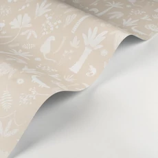 Kép 2/3 - Casadeco Állatos dzsungel mintás bézs vlies tapéta Poetic Jungle Lin 53 cm X 10 m