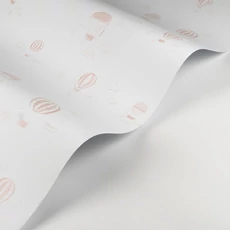 Kép 2/3 - Casadeco Hőlégballonos rózsaszín-fehér vlies tapéta Balloons In The Clouds Rose Blush 53 cm X 10 m