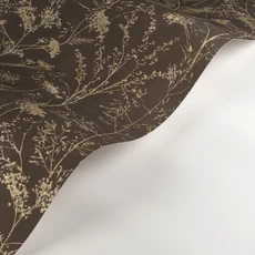 Kép 2/3 - Casadeco Mezei virág mintás sötétbarna vinyl tapéta Prairie Noir Fusain/Ocre 53 cm X 10 m