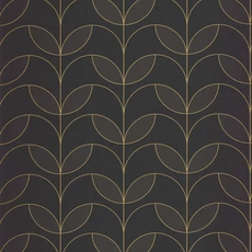 Kép 1/3 - Casadeco Elegáns fekete vlies tapéta metál fénnyel Mistinguett Noir Fusain 53 cm X 10 m