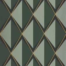Kép 1/3 - Casadeco Zöld vlies tapéta geometrikus mintával Chaplin Vert Taiga 53 cm X 10 m