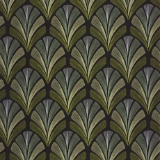 Kép 1/3 - Casadeco Elegáns Art deco oliva színű vlies tapéta Folies St James Vert Olive 53 cm X 10 m