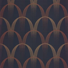 Kép 1/3 - Casadeco Geometrikus sötétkék vlies tapéta Entree Des Artistes Bleu Encre/Terracotta 53 cm X 10 m