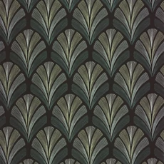 Kép 1/3 - Casadeco Elegáns Art deco kékes zöld vlies tapéta Folies St James Vert Taiga 53 cm X 10 m