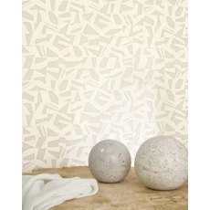 Kép 3/3 - Casadeco Grafikai mintás drapp vinyl tapéta Sanara Grege 53 cm X 10 m