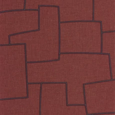 Kép 1/3 - Casadeco Absztrakt geometriai mintás bordó vinyl tapéta Inca Amarena 53 cm  X 10 m