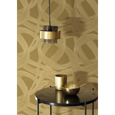 Kép 3/3 - Casadeco Hullám mintás sárgás zöld vlies tapéta Shimmy Olive 53 cm X 10 m