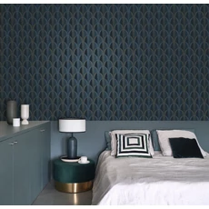 Kép 3/3 - Casadeco Geometrikus kék vlies tapéta Entree Des Artistes Bleu Outremer/Mordore 53 cm X 10 m