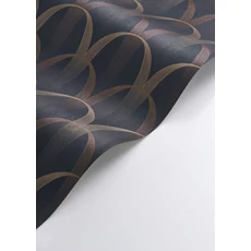 Kép 2/3 - Casadeco Geometrikus sötétkék vlies tapéta Entree Des Artistes Bleu Encre/Terracotta 53 cm X 10 m