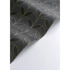 Kép 2/3 - Casadeco Elegáns fekete vlies tapéta metál fénnyel Mistinguett Noir Fusain 53 cm X 10 m