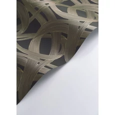 Kép 2/3 - Casadeco Hullám mintás fekete-arany vlies tapéta Shimmy Noir Mordore 53 cm X 10 m