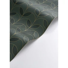 Kép 2/3 - Casadeco Elegáns zöld vlies tapéta metál fénnyel Mistinguett Vert Empire 53 cm X 10 m