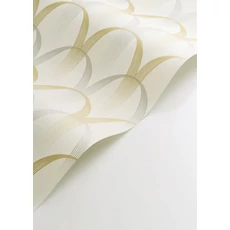 Kép 2/3 - Casadeco Geometrikus sárga-fehér vlies tapéta Entree Des Artistes Blanc Calcaire/Gris 53 cm X 10 m