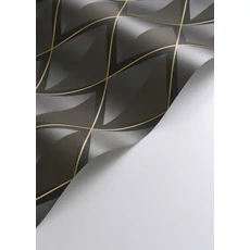 Kép 2/3 - Casadeco Sötétbarna vlies tapéta geometrikus mintával Chaplin Noir Fusain 53 cm X 10 m