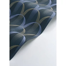 Kép 2/3 - Casadeco Geometrikus kék vlies tapéta Entree Des Artistes Bleu Outremer/Mordore 53 cm X 10 m