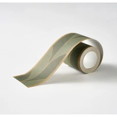 Kép 2/3 - Casadeco Vékony zöld mintás vlies bordűr La Festive Vert Taiga 5 cm X 6 m