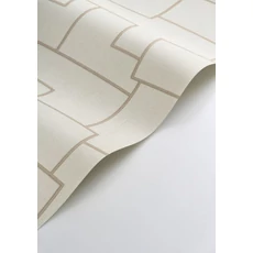 Kép 2/3 - Casadeco Absztrakt geometriai mintás világos bézs vinyl tapéta Inca Sable 53 cm  X 10 m