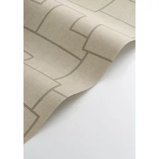 Kép 2/3 - Casadeco Absztrakt geometriai mintás bézs vinyl tapéta Inca Beige Lin 53 cm  X 10 m