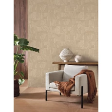 Kép 3/3 - Casadeco Geometriai mintás modern bézs vinyl tapéta Baman Beige Lin 53 cm X 10 m