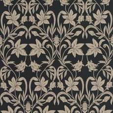 Kép 1/3 - Casadeco virág mintás fekete vlies tapéta Primrose Noir Fusain 53 cm X 10 m