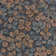 Kép 1/3 - Casadeco levél mintás kékes barna vlies tapéta Regent's Park Encre 53 cm X 10 m