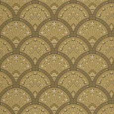 Kép 1/3 - Casadeco legyező mintás mustársárga vlies tapéta Wallace Moutarde 53 cm X 10 m