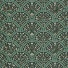 Kép 1/3 - Casadeco legyező mintás kékes zöld vlies tapéta Wallace Canopee 53 cm X 10 m