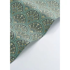 Kép 2/3 - Casadeco legyező mintás kékes zöld vlies tapéta Wallace Canopee 53 cm X 10 m