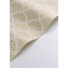 Kép 2/3 - Casadeco legyező mintás bézs vlies tapéta Wallace Beige Creme 53 cm X 10 m