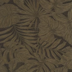 Kép 1/3 - Casadeco Pálmalevél mintás sötétbarna vinyl tapéta Granada Noir Fusain 53 cm X 10 m