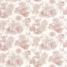 Kép 1/3 - Casadeco Korallzátony mintás piros vinyl tapéta Cote Sauvage Rouge Ecrevisse 53 cm X 10 m