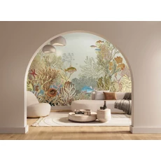 Kép 2/2 - Casadeco Akvárium mintás bézs vlies poszter tapéta Aquarium Beige Sepia 300 cm X 3,1 m