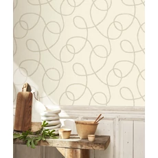 Kép 3/3 - Casadeco Kötél mintás krém színű vinyl tapéta Pointe Du Raz Sable 53 cm X 10 m